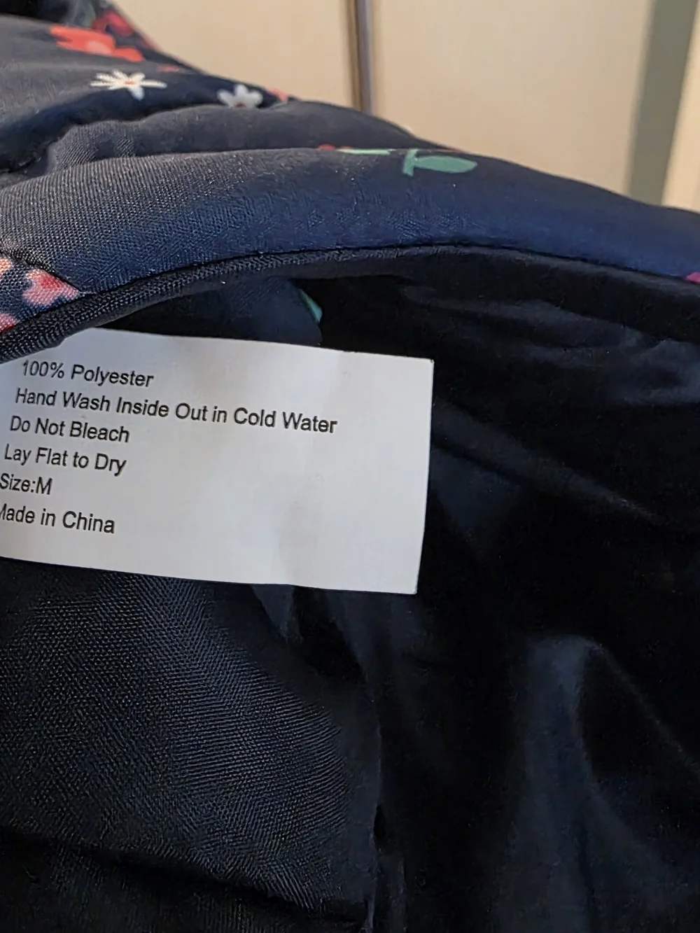 Navy Floral Dog Puffer Coat